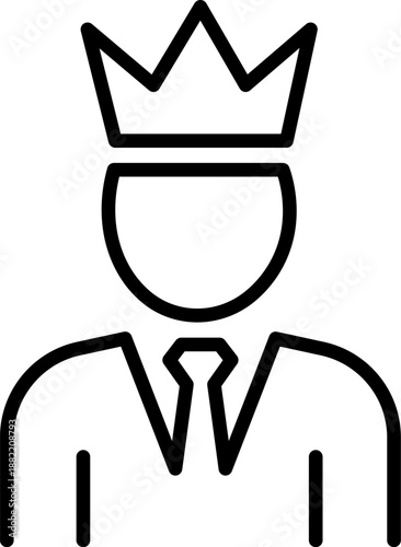 Expert Leadership Icon with Businessman Wearing a Royal Crown