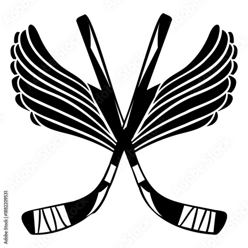 Photography Ice hockey sticks with wings