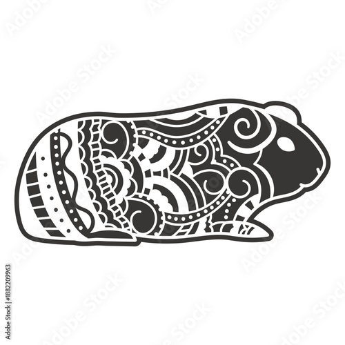 Black guinea pig mandala