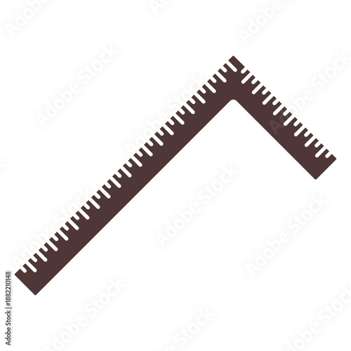 Metal square ruler cut out