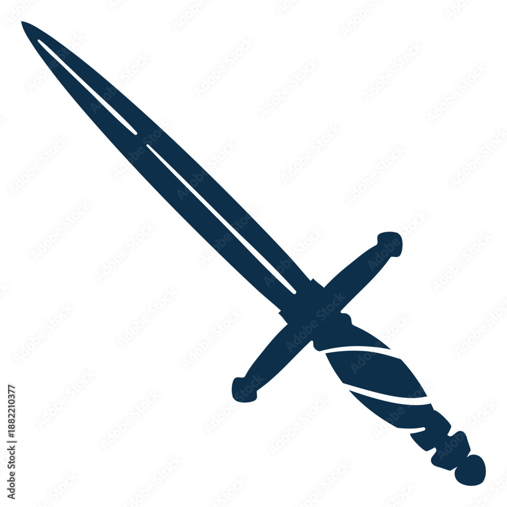 Naklejka premium Blue sword cut out