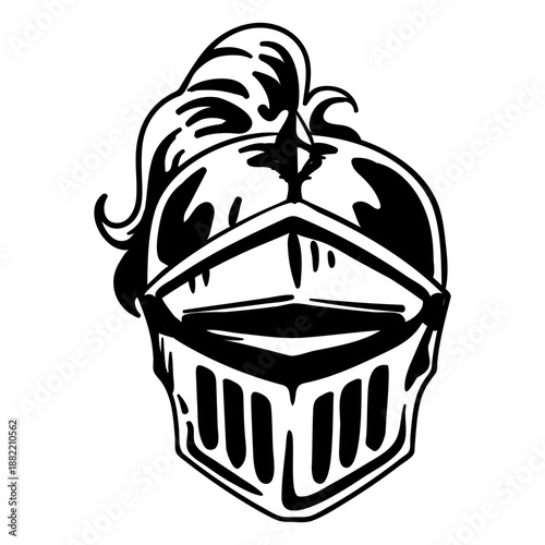 Armor helmet up front filled stroke