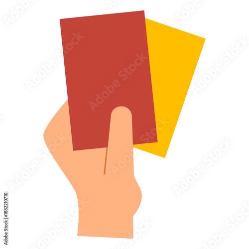 Red and yellow penalty cards flat