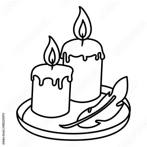 Melting candles stroke