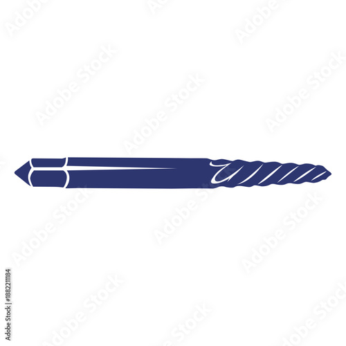 Blue drill bit tool simple design cut out