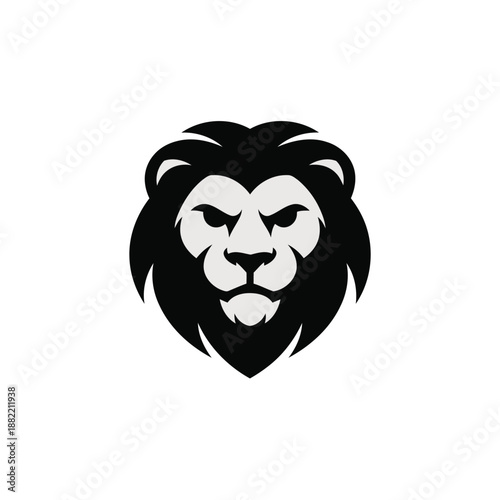 Animal Lion head mascot silhouette