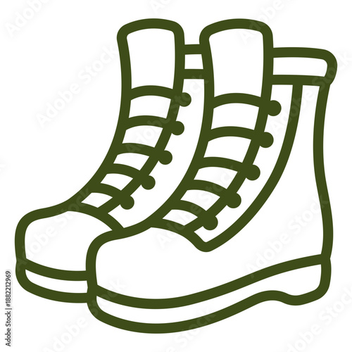 Soldier combat boots pair