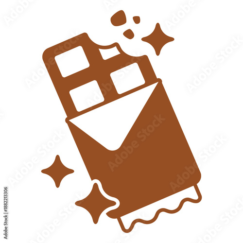 Sparkly chocolate bar cut out