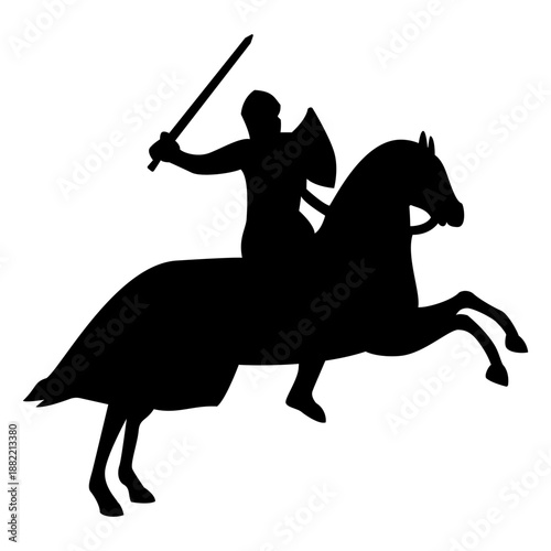 Knight on horse silhouette