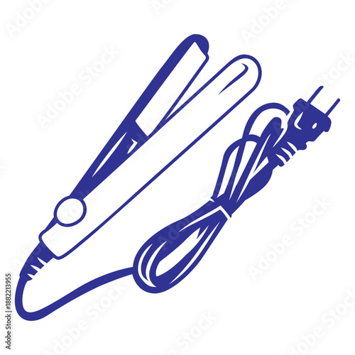 Filled stroke hair straightener iron