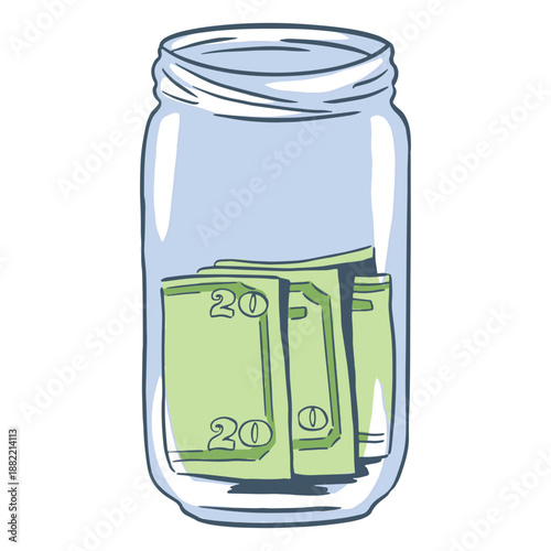 Simple hand drawn tip jar