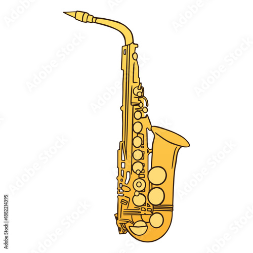 Semi flat colored saxophone