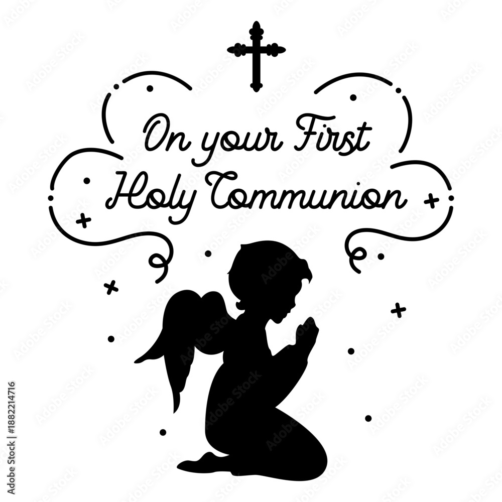 Fototapeta premium First communion angel silhouette