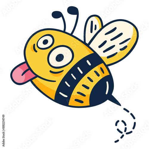 Flying cute honey bee cartoon