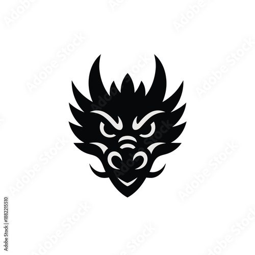 Animal Dragon head mascot silhouette