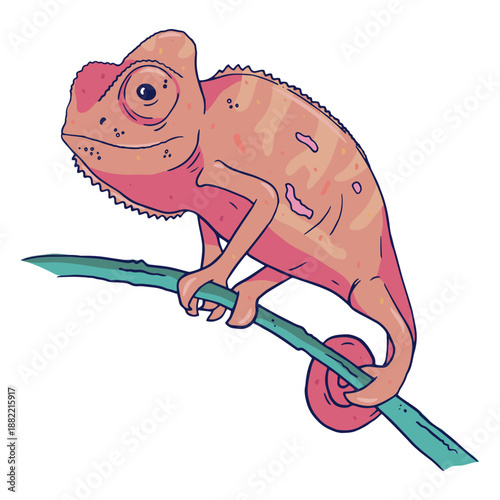Pink chameleon color stroke