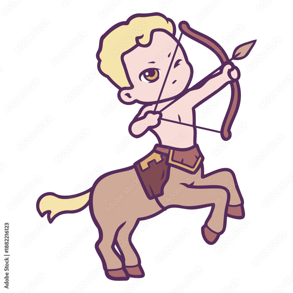 Fototapeta premium Blonde chibi centaur character