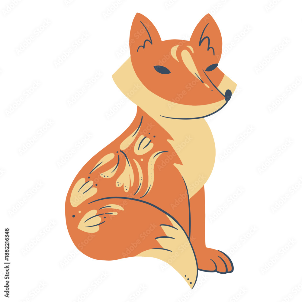 Obraz premium Cute fox organic abstract