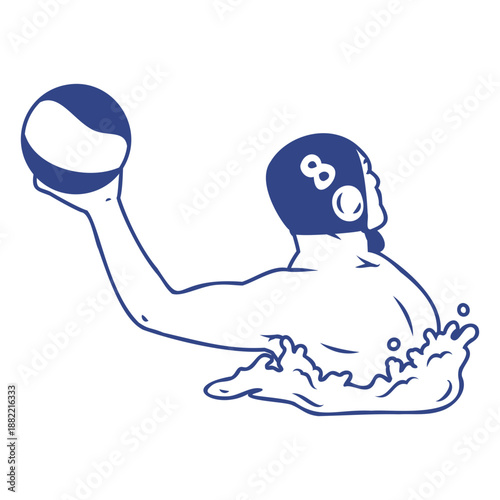 Waterpolo sport player man with ball