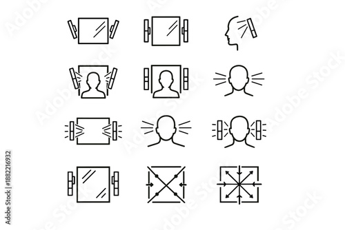 Image face icon generation focus alignment simple logic calm silhouettes fixtures symmetry