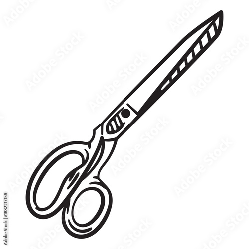 Metal sewing scissors stroke