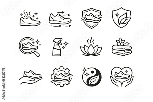 Protection shield hygiene prevention focus freshness image odor icon simple generation logic