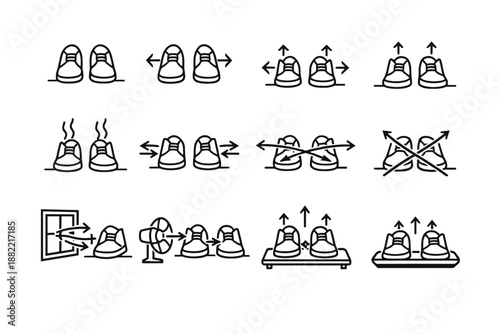 Shoes side vector spacing icon image logic focus simple generation gap layout