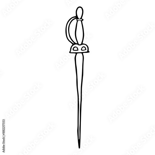 Thin sword saber stroke