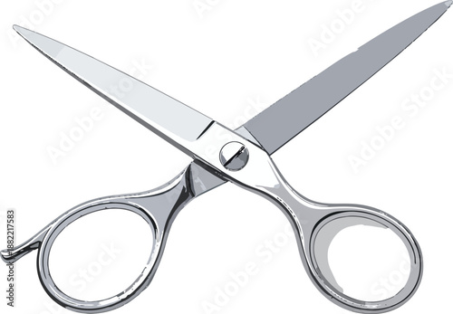 Partially Open Scissors Resting Flat Representing Precision, Readiness, and Minimal Tool Design for Office, Craft, and Creative Concepts