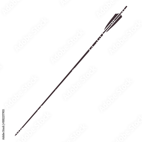Long fletching archery arrow cut out