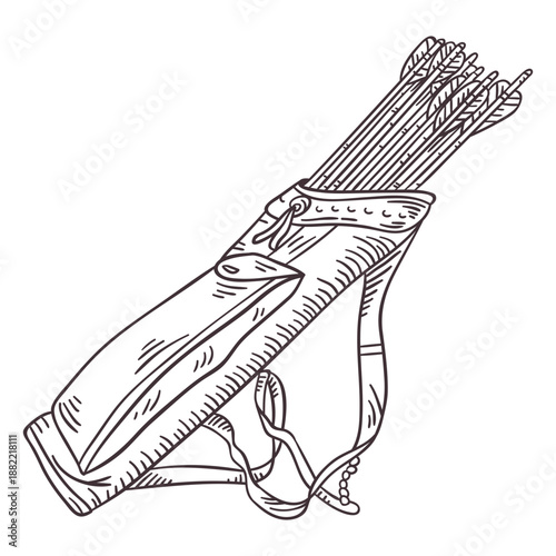 Leather arrow cointainer archery