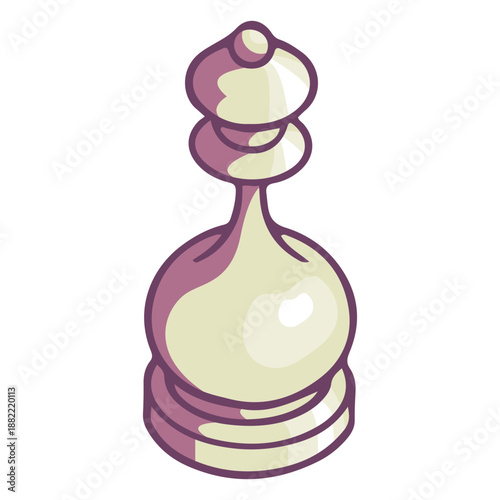 Queen chess rounded piece color illustration