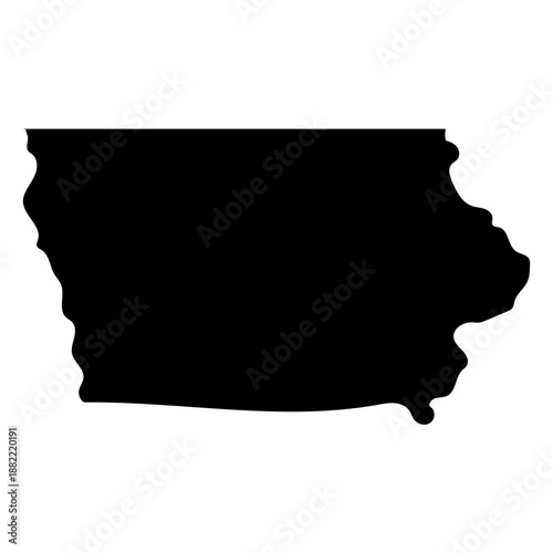 Iowa usa map silhouette
