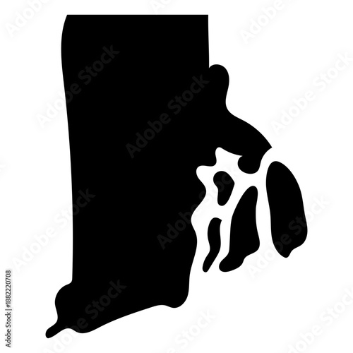 Tableau sur toile Rhode Island usa map silhouette
