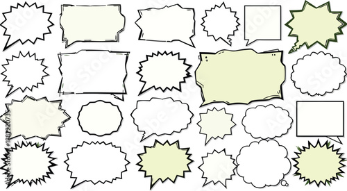 Set of vintage vector frames and ornate border elements featuring retro label designs and cute doodle patterns for scrapbook invitations and blank card decoration