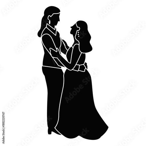 Couple dancing in prom party