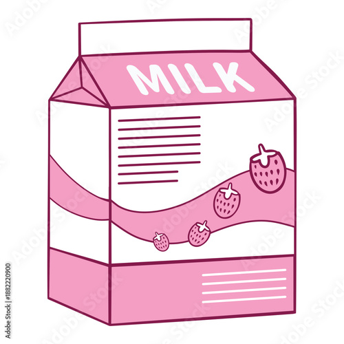 Strawberry milk drink carton