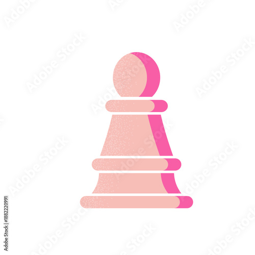 Pink pawn semi flat chess piece