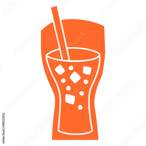 Simple glass with straw cut out