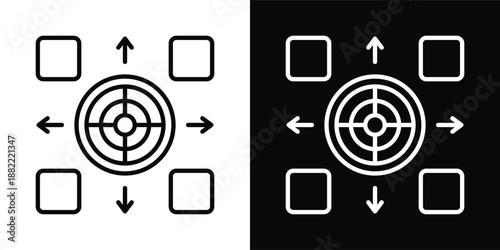 Alignment Icon White And Black Background Style