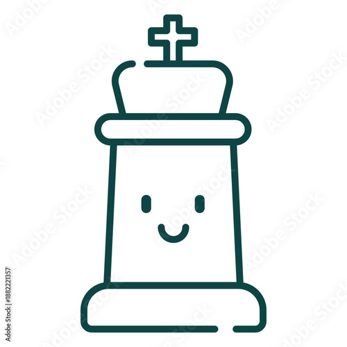 King cute chess piece stroke