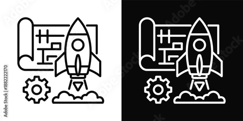Implementation Icon White And Black Background Style