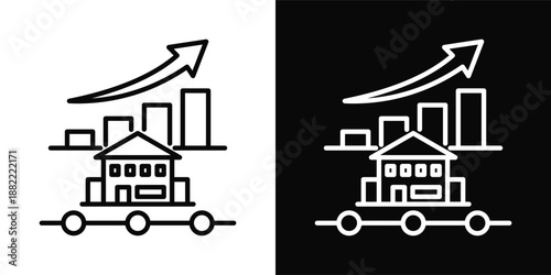Business Evolution Icon White And Black Background Style