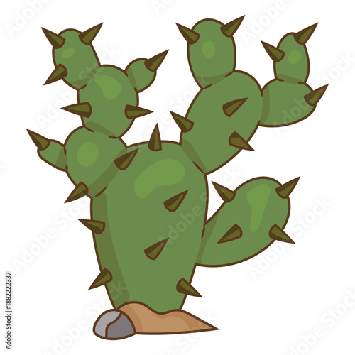 Cactus desert plant color stroke