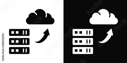 Migration Icon White And Black Background Style