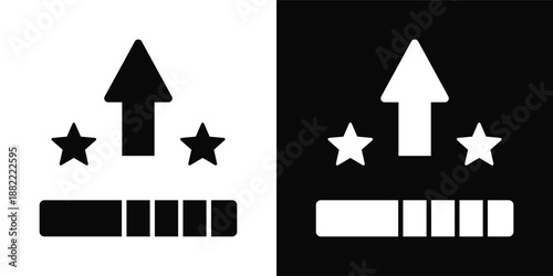 Upgrade Icon White And Black Background Style