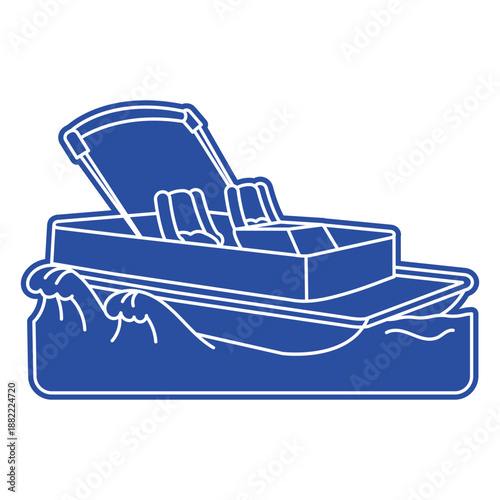 Boat cut out navigating transport