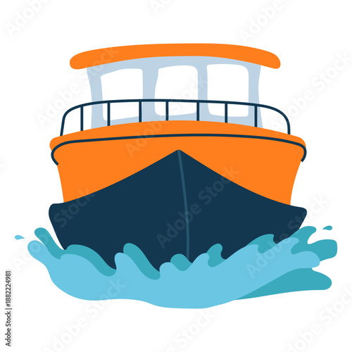 Ship flat front view