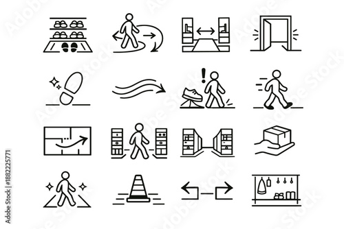 Hallway minimalist open prevention trip icon icons keep vector cue habit zoning
