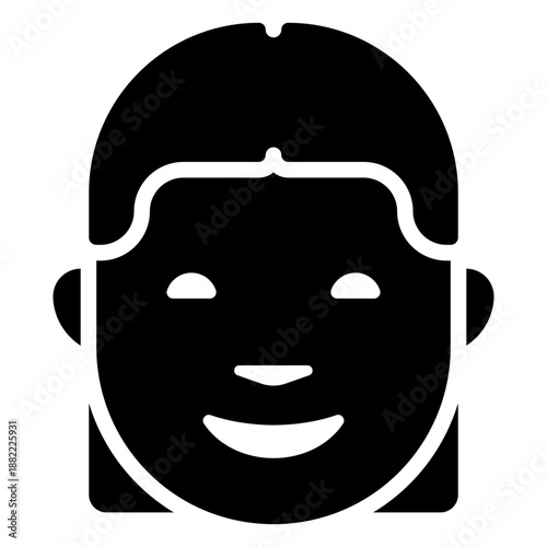 Smiling girl face cutout